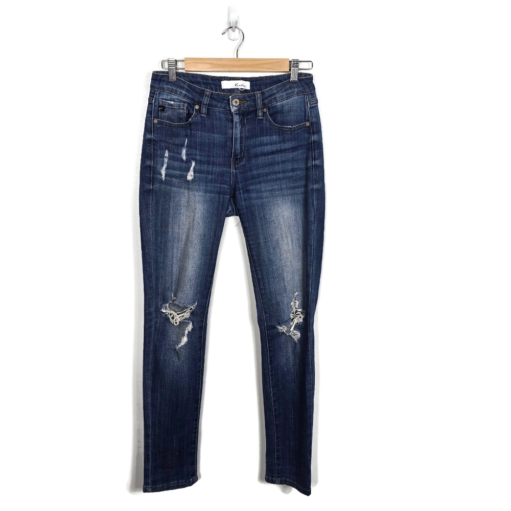 KanCan Distressed Skinny Stretch Jeans Medium Wash Women’s Size 5 Waist 26